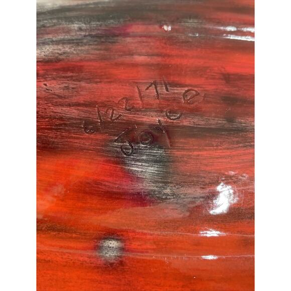 Vintage 70’s Retro Mid-Century Ceramic Leaf Signed Joyce Dated - Picture 7 of 12